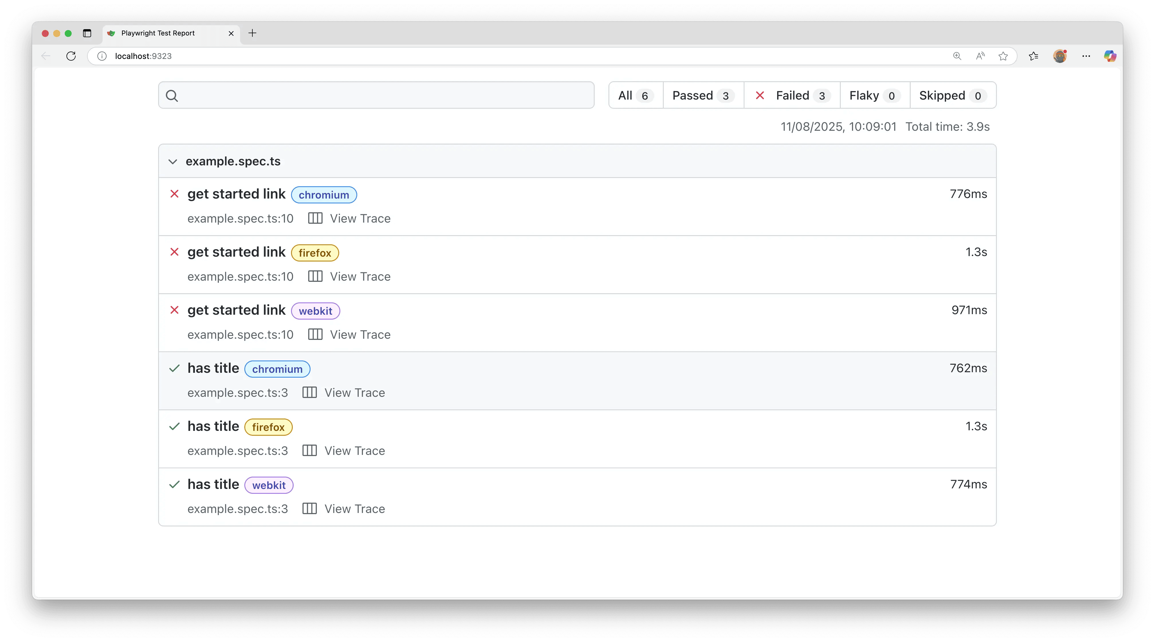 playwright html report